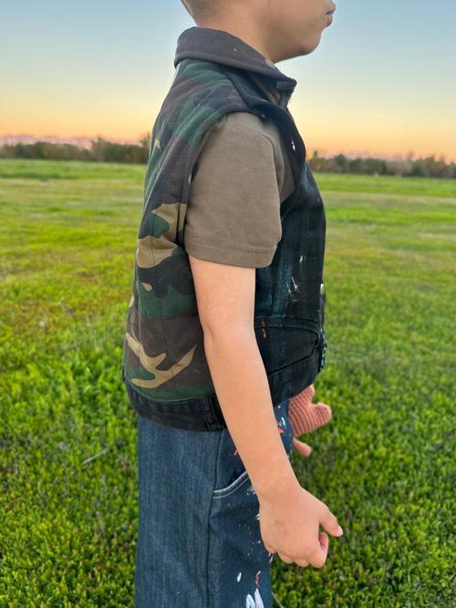 Classic camouflage denim Jacket