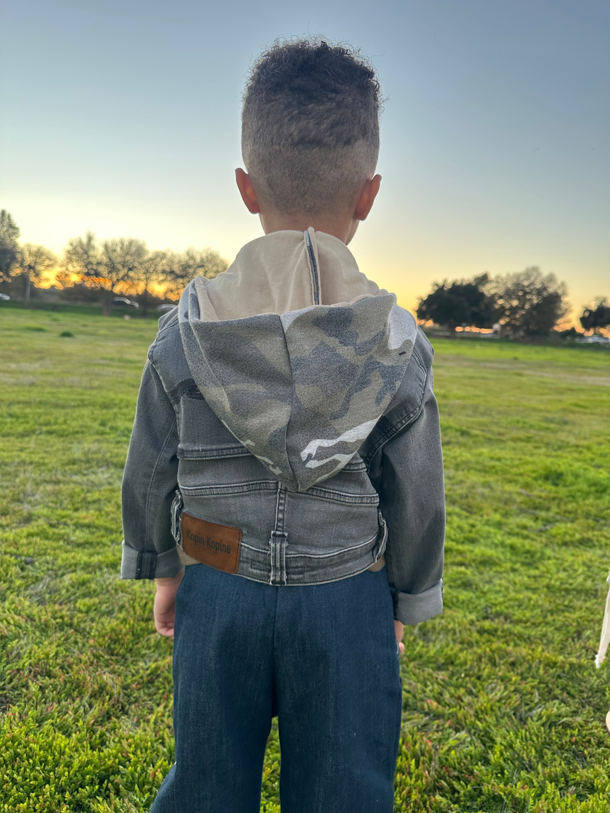 Vintage washed gray denim jacket