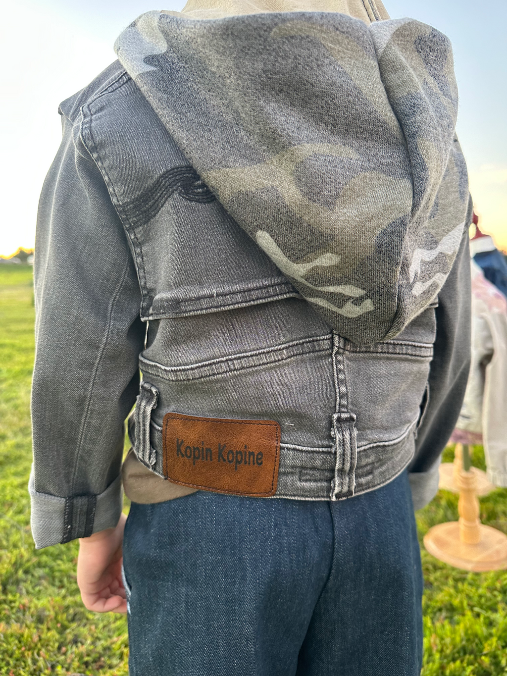 Vintage washed gray denim jacket