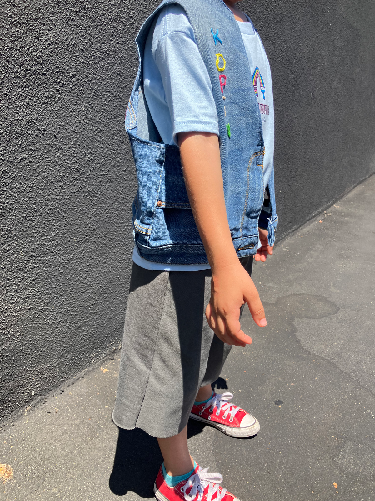 Denim Rainbow Vest